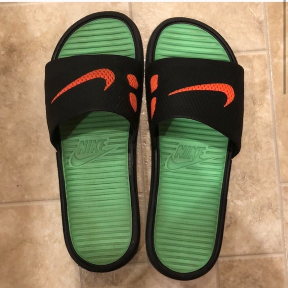 Nike Shoes | Nike Neon Green Slides | Poshmark